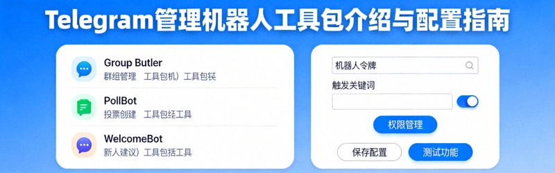 Telegram各类管理机器人工具包介绍与配置界面示意图